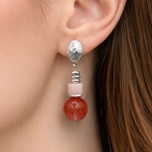 Style & Co Imitation Pearl & Bead Drop Earrings | Silver Tone Statement Earrings